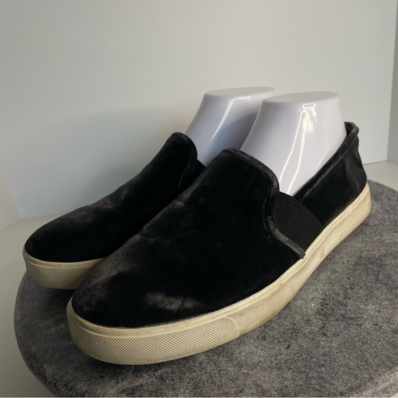 Vince Shoes - Vince. Preston Black Velvet Slip On Sneakers Shoes 8